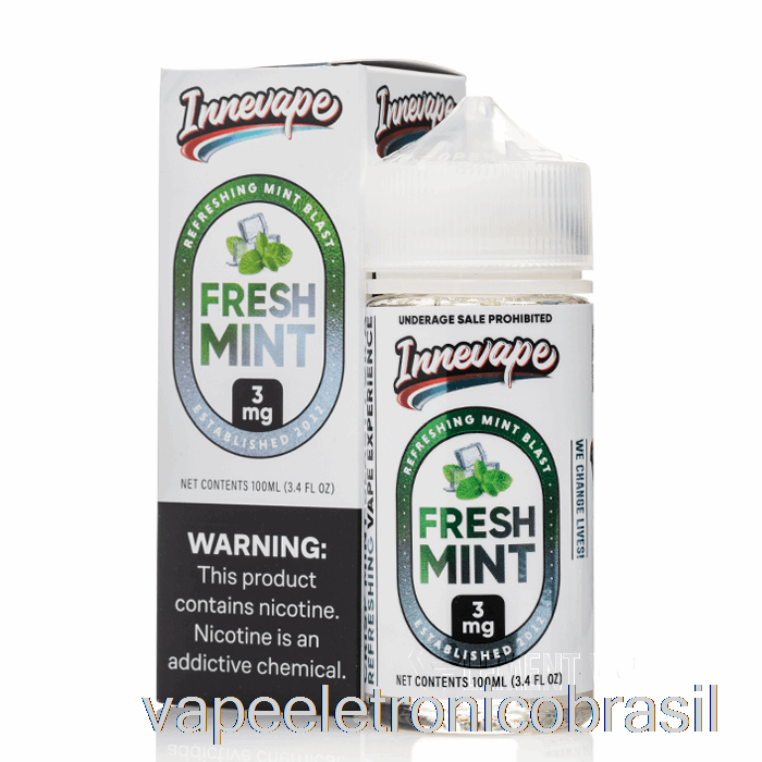 Vape Recarregável Hortelã Fresca - Innevape E-liquid - 100ml 3mg